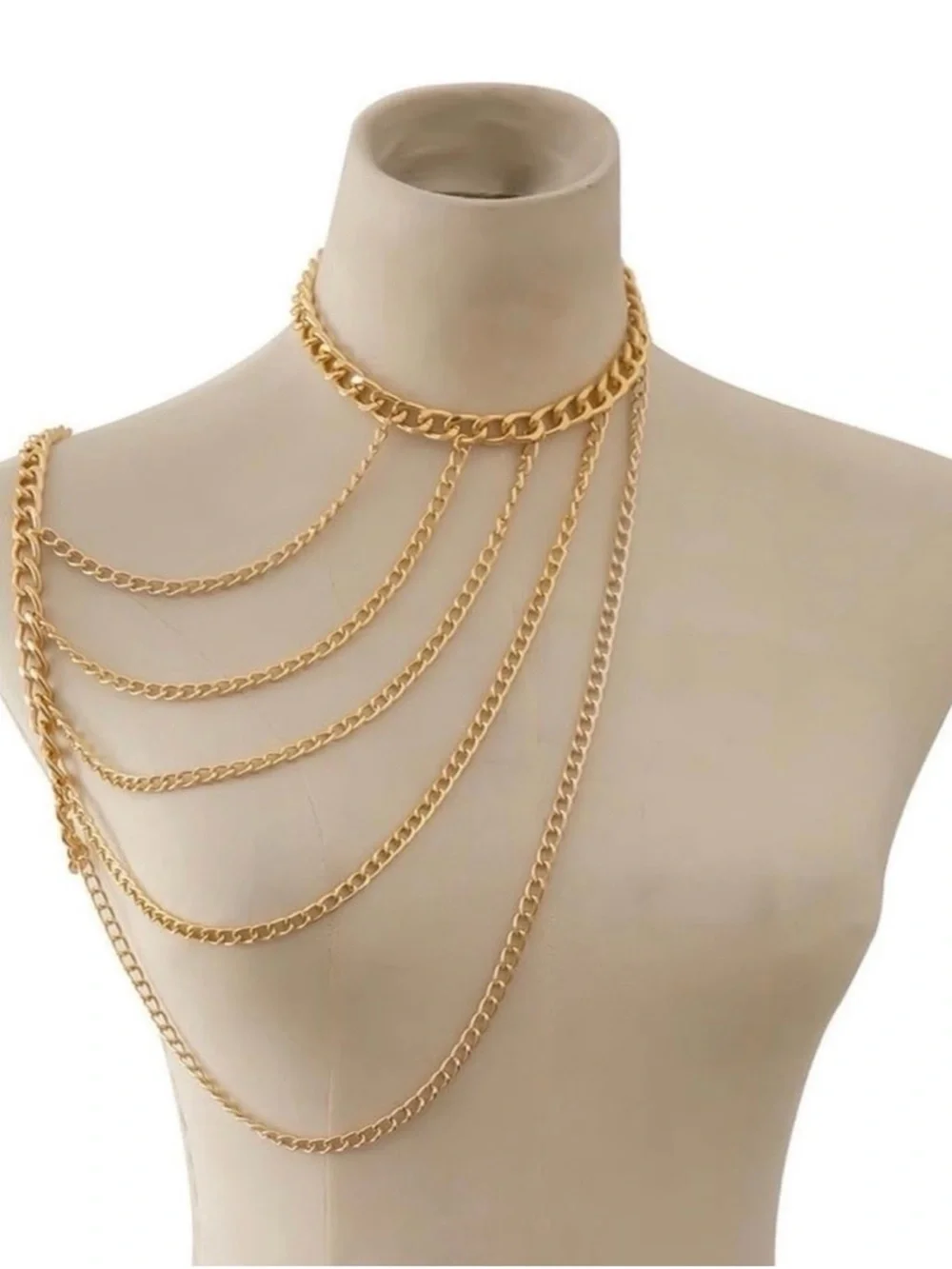 Gold Layered Chain Body Necklace